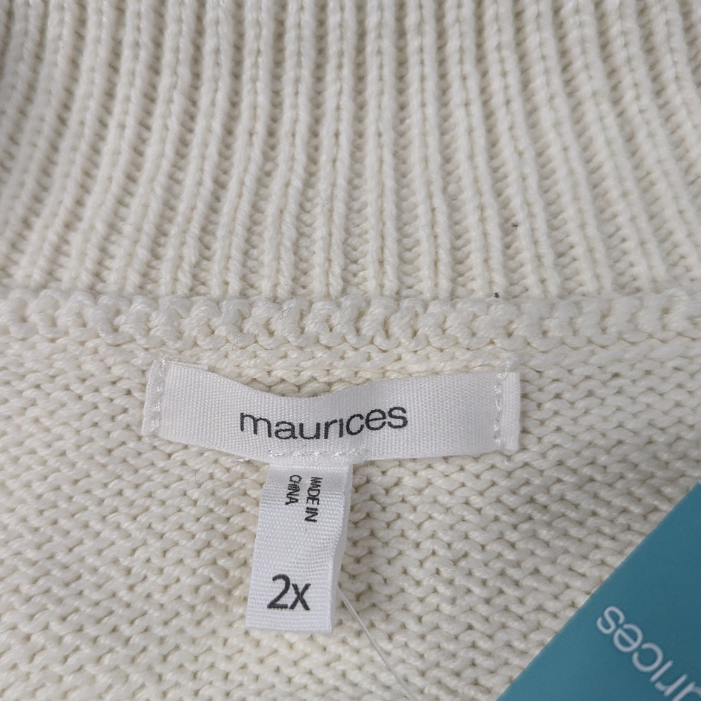 Maurice's Stripe Oversized Lace Up Front Collar‎ Sweater Size 2X NWT - Picture 11 of 12